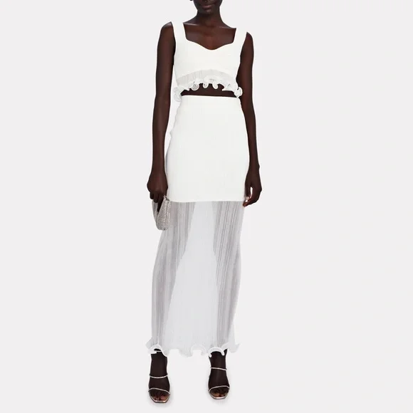 NWT Herve Leger Frill Maxi Skirt - Picture 2 of 6